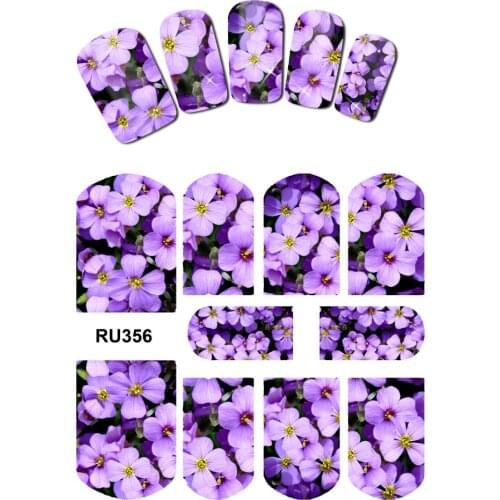 UPRETTEGO NAIL ART BEAUTY WATER DECAL SLIDER NAIL STICKER TROPICAL FLOWER PLANTS PALM LEAVES DAISY GROUP ORCHID RU355-360
