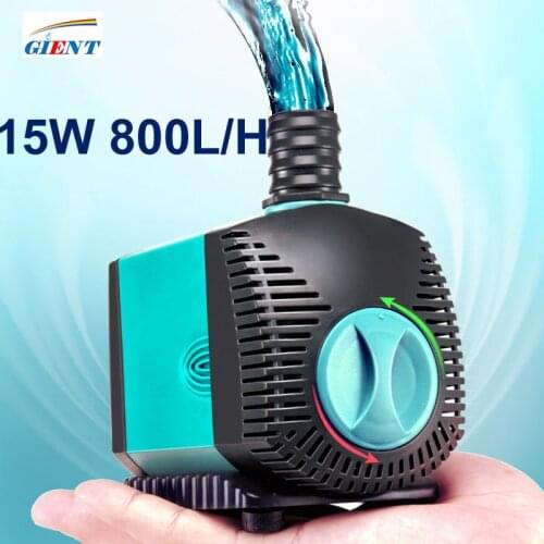 15W 800L/H Fish Pond Aquarium Pump Fish Tank Pump Multifunctional Ultra-Silent Submersible Water Fountain Pump Filter