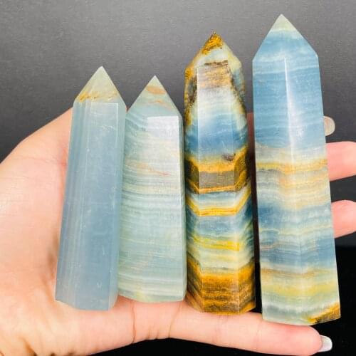 Natural LanLiShi Crystal Column Healing Stone Hexagonal Prisms Obelisk Wand Treatment Stone DIY Gift 1PC