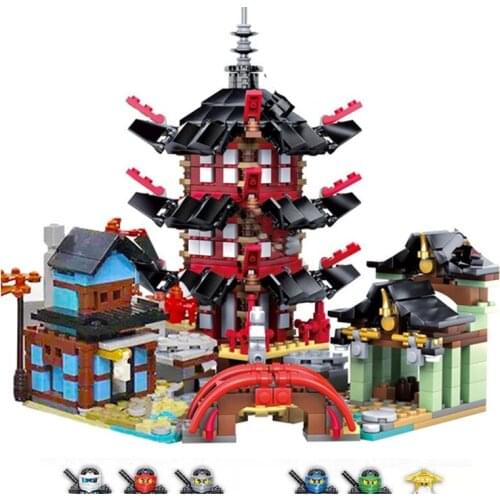 New 2021 Temple of Airjitzu Ninja Building Blocks Bricks Compatible Classic Anime Figure Model Toy for Kids