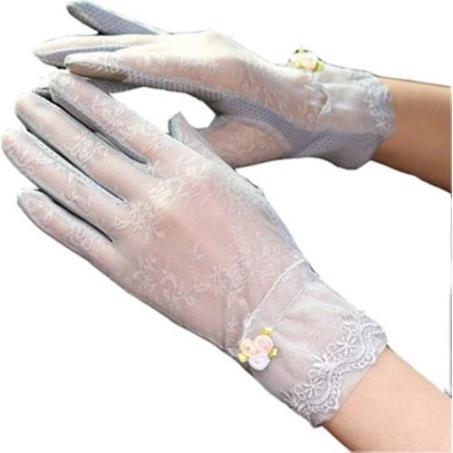New sunscreen gloves, summer sunscreen gloves, female outdoor riding sunshade and UV protection short gloves J49