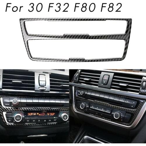 Carbon Fiber Interior Center Consoles AC/CD Panel Decoration Frame Trim for -BMW 3 4 Series GT F30 F32 F34 2013 -2019