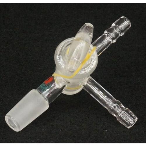 14/23 Joint T Type Adapter Three-Way Glass Stopcock 105mm Length Lab Glassware