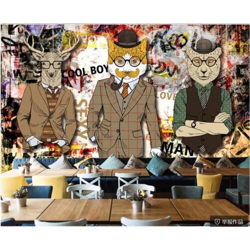 Custom photo mural 3d wallpaper Retro doodle hand drawn personality mens clothing store tooling decor wallpaper for walls 3 d
