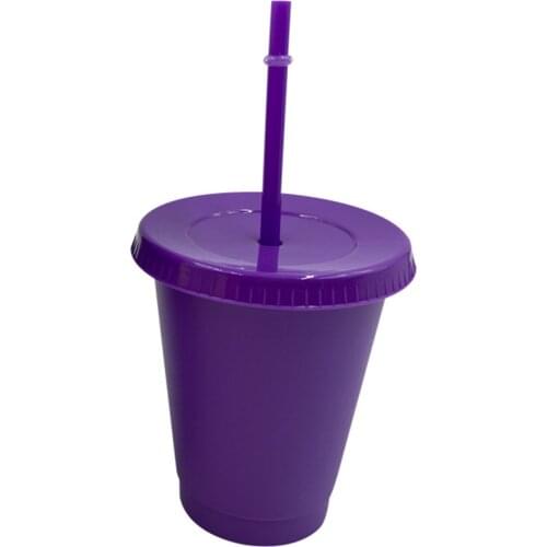 Christmas Straw Cup Festive Reusable PP Solid Color Drinking Tumbler with Lid for Home