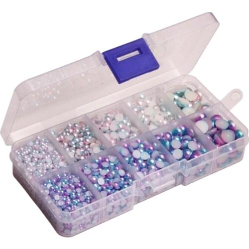 Flat Back Pearls Half Round Resin Pearls Semicircle Faux Pearl Imitation Pearl for DIY Crafts Nail Art for Shoes Bags