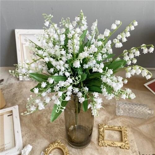 25/30cm Lily of the Valley Artificial Flower Bouquet Home Decoration A White Flower Romantic Country Wedding Party Desktop Decor