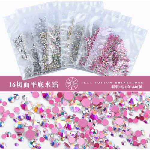 1 pack 1440 pcs mix size nail glass diamond nail rhinestones NAIL Crystal diamond glass rhinestones