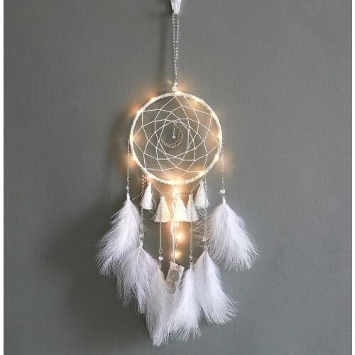 Modern style Cheap Dream catch for girls room decoration Pink dream ornaments with feather wholesales