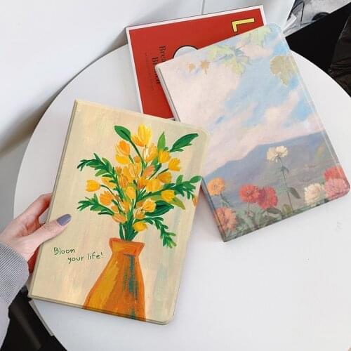 Painting Case for iPad Air 2 3 4 PU Smart Magnetic Cover for iPad 10.2 9.7 Pro 10.5 Pro 11 2020 2018 2019 Mini 3 4 5 Stand Capa
