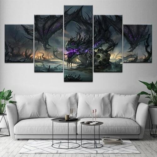 The Amazing dragon 5 Piece Canvas Wallpapers modern Poster Modular art painting for Living Room Home Decor