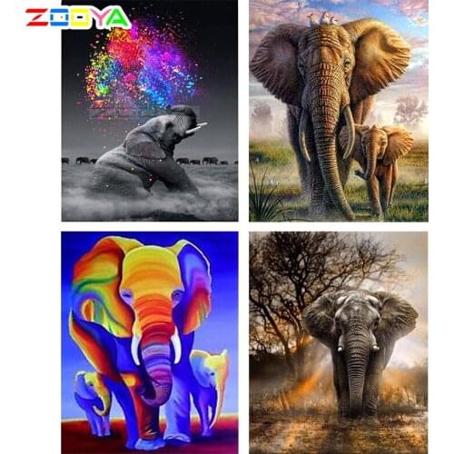 ZOOYA Diamond Embroidery 5D DIY Diamond Painting Elephant &Colorful Colors Diamond Painting Cross Stitch Rhinestone Mosaic BK246