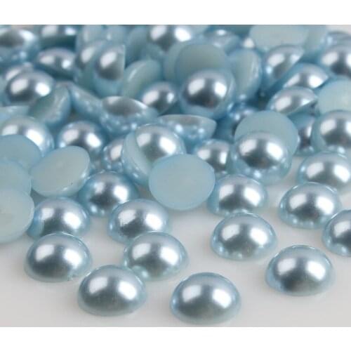 1.5-12mm light sea blue half round flatback ABS pearl beads for diy scrapbooking,HR013