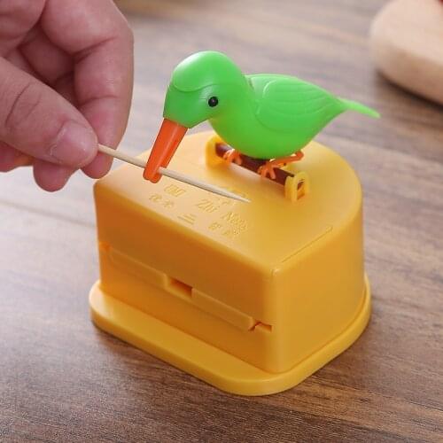 1PCS Toothpick Holder Dispenser Cute Bird Toothpick Dispenser Gag Gift Cleaning Teeth Table Decoration Toothpick Box