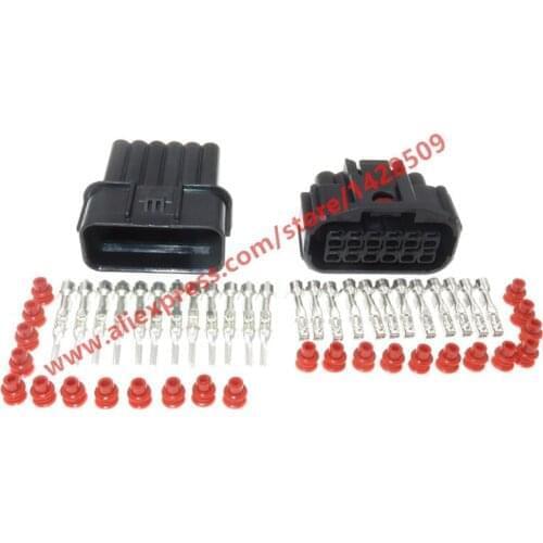 10 Sets 12 Pin LED Headlight Harness Connector Plug Light Lamp Waterproof Socket For Honda 1681-6784 6189-7410