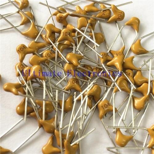 100pcs/lot Multilayer ceramic capacitor 0.1uF 104 50V 100nF 104M P=5.08mm