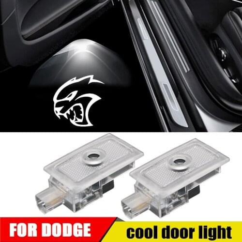 2-4 pcs Car Door Hellcat Logo Light LED Car Styling For Dodge Magnum Charger Avenger Shadow Ghost Badge Projector Courtesy Light