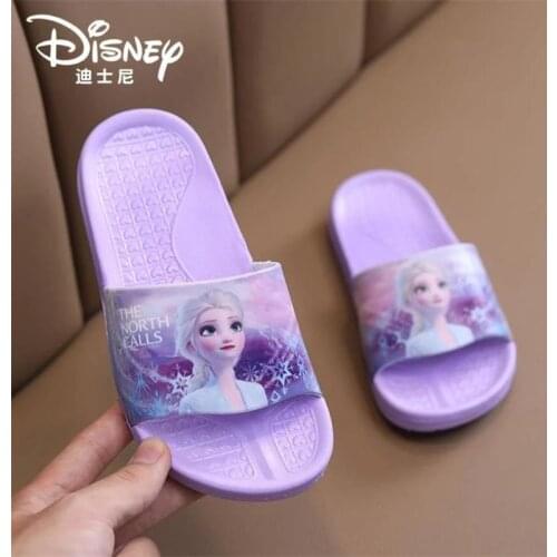 2021Disney children shoes girls freeze elsa sandals princess baby slippers flat family slippers, childrens shoes