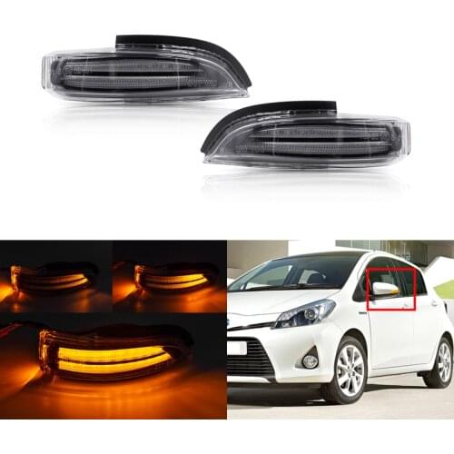 2x For Toyota Prius C Corolla Camry Vios CHR Yaris Venza Avalon Altis Sequential Dynamic Amber Led Side Mirror Blinker Lights