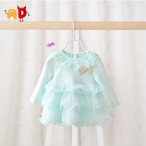 AD 4-24M Beautiful Baby Girls Dress Summer Style Quality Cake Lap Cotton Clothes vestido infantil