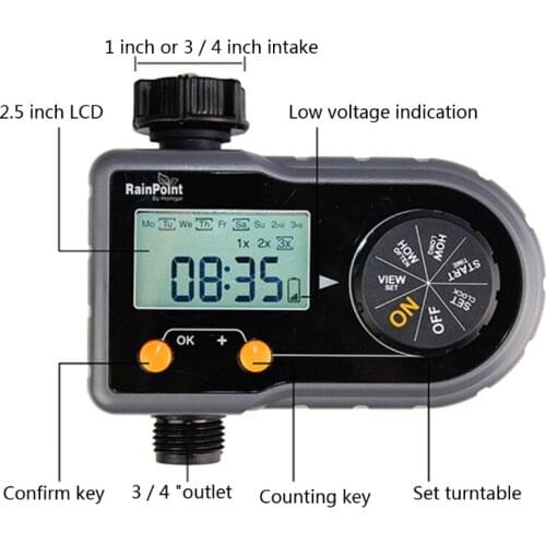 LXAF Mini Automatic Irrigation Water Timer LCD Screen Display Drip Irrigation Sprinkler Controller Digital Control Outdoor Timer
