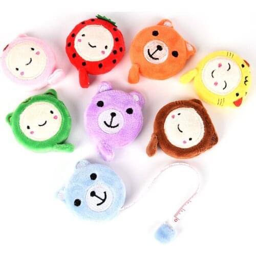 Kawaii Animal Cat Dog Key Ring Holder Band Tape Bag Pendant Cartoon Tape measure Keychain Ruler measurements Telescopic tape