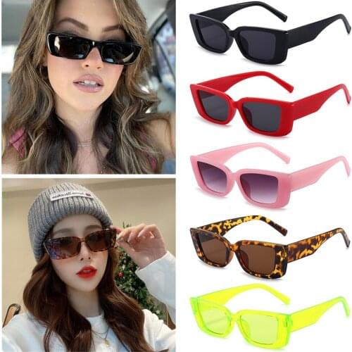 Brand Design Vintage Fashion Sunglasses for Women 90s Retro Driving Glasses UV400 Protection Sunglasses Narrow Rectangle Eyewear