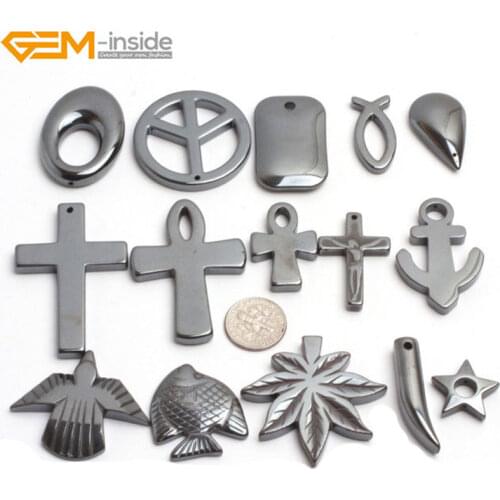 Gem-inside 5 Pcs Natural Hematite Beads For Jewelry Making Jewelry Accessories Pendant DIY Christmas Valentine Gift Jewellery