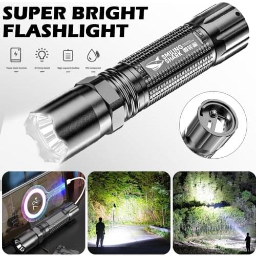 3 Modes Led Flashlight Usb Rechargeable Torch 18650 Battery Zoomable Lantern Waterproof for Camping Light High Quality Aluminum