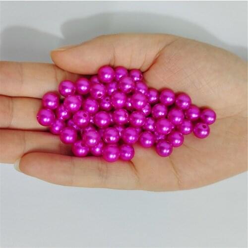 Deep rose 3-12mm straight holes round imitation plastic pearl beads for jewelry accessories Beads & Jewelry Making