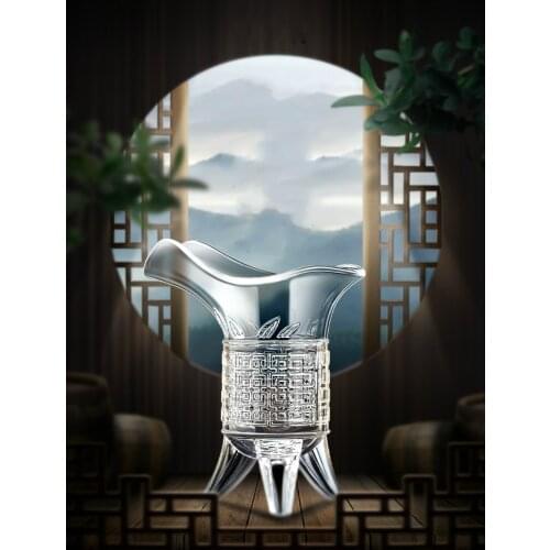 Chinese wind bottle cup emperor wine glass antique creative tripod cup antique jue cup