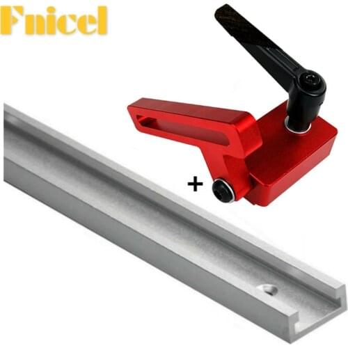 1 Set Aluminium Alloy T Track Slot Woodworking Miter Track Jig Fixture T-Slot with Track Stop for Saw Table Router Table Tools