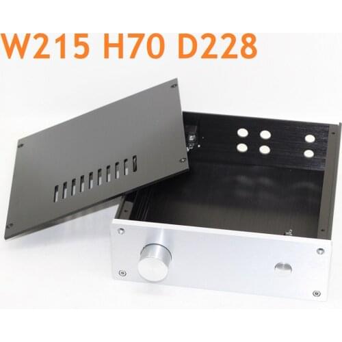 Headphone Amp Chassis DIY Aluminum Power Amplifier Supply Chassis Class A Tube Amplifier Housing Preamp DAC Shell W215 H70 D228