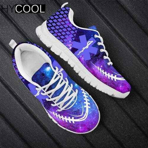 HYCOOL High Quality Women Men Galaxy Pattern EMS EMT Design 3D Print Fashion Sport Shoes Anti-Skid Lightweight Running Zapatilla