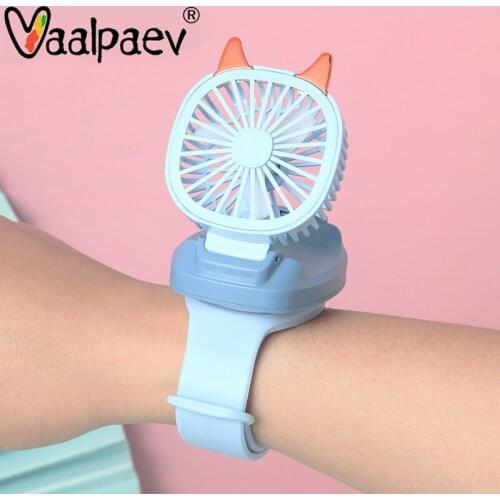 Summer Hand Wear Cat USB Fan Watch Children Baby Birthday Gift Luminous Toy Outdoor Cooler Novelty Gags Light Up School Supplies