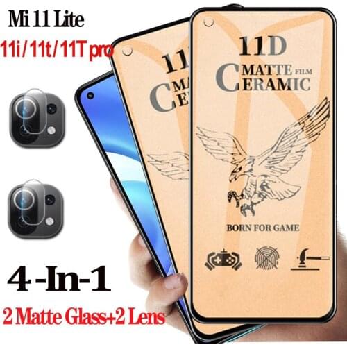 Matte Film Mi 11 Lite Ceramic Glass For Xiaomi 11 Lite Screen Protectors Mi 11Lite Protective Film Mi11Lite Soft Protection Xiomi Mi 11 Light Curved Tempered Glass Mi 11Lite