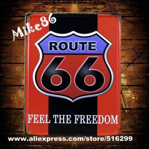 [ Mike86 ] Red Route66 Metal Painting House Tin Signs Wall Decor ART Retro Christmas Gift Mix Item 20*30 CM A-818