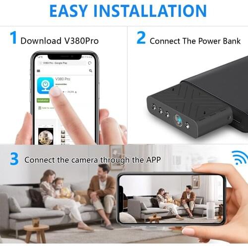 Mini WiFi Camera Remote Monitoring Infrared Night Vision Recording HD Home Security Surveillance USB Plug Camcorder