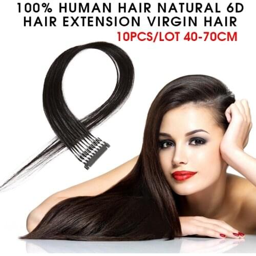 100% 6D Hair Extension Virgin Hair 10pcs/lot Set For Salon Equipment Tools Wholesale Extension Machine Accessories