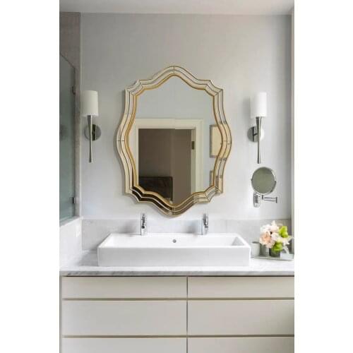 Nordic Makeup Mirror Wall Hanging Cloakroom Dressing Mirror Princess Mirror Hanging Wall Background Wall Creative Decoration