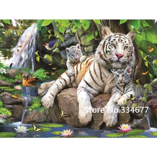 New Bengal white tiger Animal For Embroidery Needlework 14CT Counted Unprinted DIY Cross Stitch Kits Handmade Art Wall Decor