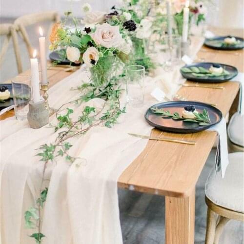 Pure Color Chiffon Table Cloth Hotel Wedding Curtain Decoration Home Cloth Table Runner Christmas Decor Wedding Table Decoration