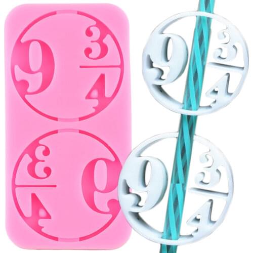 Disney Platform 9 3/4 Straw Topper Silicone Mold Craft Keychain Epoxy Resin Molds Candy Chocolate Fondant Cake Decorating Tools