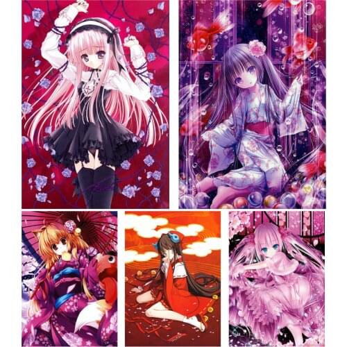 Full Drill Japanese Anime Diamond Painting 5D Diy Manga Moe Girls Diamond Mosaic Cartoon Embroidery Cross Stitch Decor Pictures