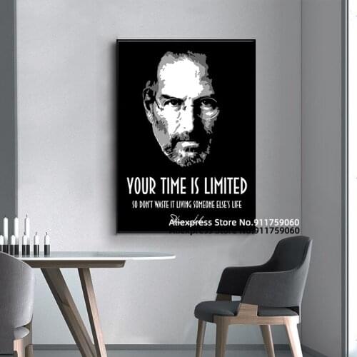 Famous Steve Jobs Portrait Canvas Poster Motivational Quote Abstract Wall Picture Print Canvas Art Modern Living Room Decoration