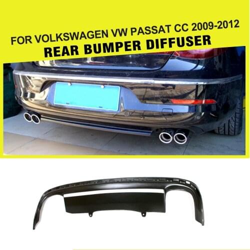 PU Black Car Rear Bumper Lip Diffuser for Volkswagen VW PASSAT CC 2009 - 2012 Car Styling