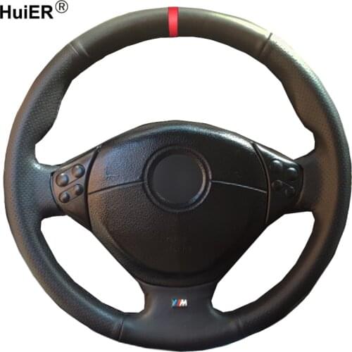 HuiER Hand Sewing Car Steering Wheel Cover For BMW E39 5 Series 1999 - 2003 E46 3 Series 1999 - 2005 E53 X5 E36 Z3 Car Protector