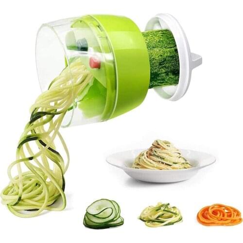 Handheld Spiralizer Vegetable Fruit Slicer 4 in 1 Adjustable Veggie Spiral Cutter Salad Tools Zucchini Noodle Spaghetti Maker