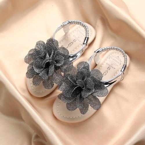 Sandals Toddler Kids Baby Girls Princess Shoes Summer Solid Color Hook Casual Flower Sandals Children Sandals Girls