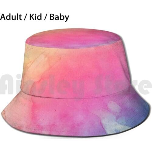 Colour Shadows Sun Hat Foldable UV Protection Colour Color Shadow Spring Pink Blue Violet Bold Love Watercolor Nice Cute